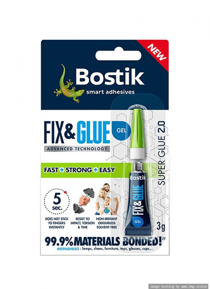 Bostik Fix & Glue Gel 3g bykski azieru g1 4 compress connector fitting joint for 3 8 9 5x12 7mm 10x13mm flexible tube au ft3 tn