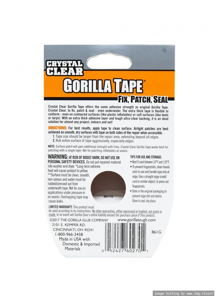 Gorilla Clear Repair Tape 9 Yard flamingo crystal clear tape 3 4 inch 19mm x 25 yards transparent box of 8 rolls