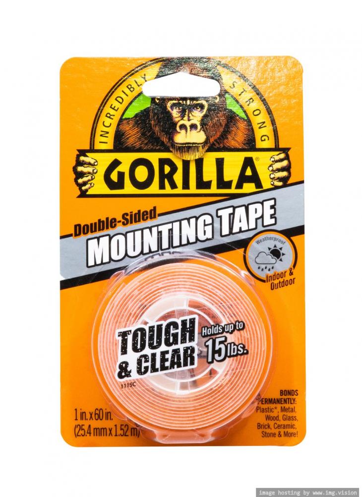 Gorilla Double Side Mounting Tape Tough Clear 1 х 60 scotch mount clear double sided mounting tape