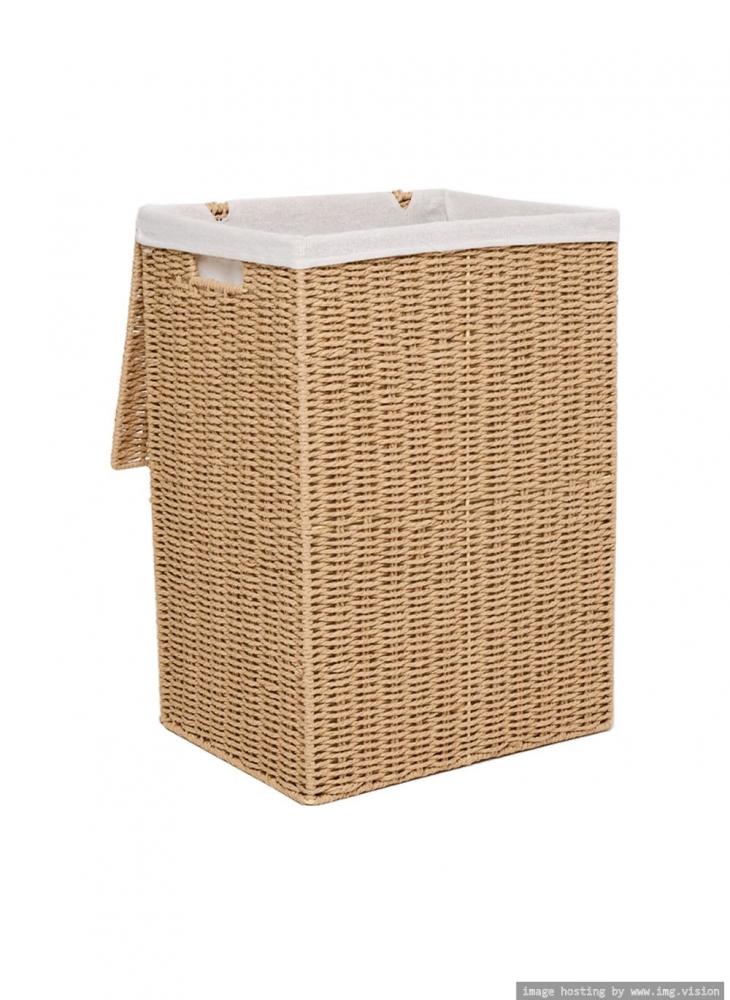 Homesmiths Small Laundry Hamper Brown with Liner 36 x 26 x 50 cm homesmiths natural water hyacinth laundry hamper with liner small