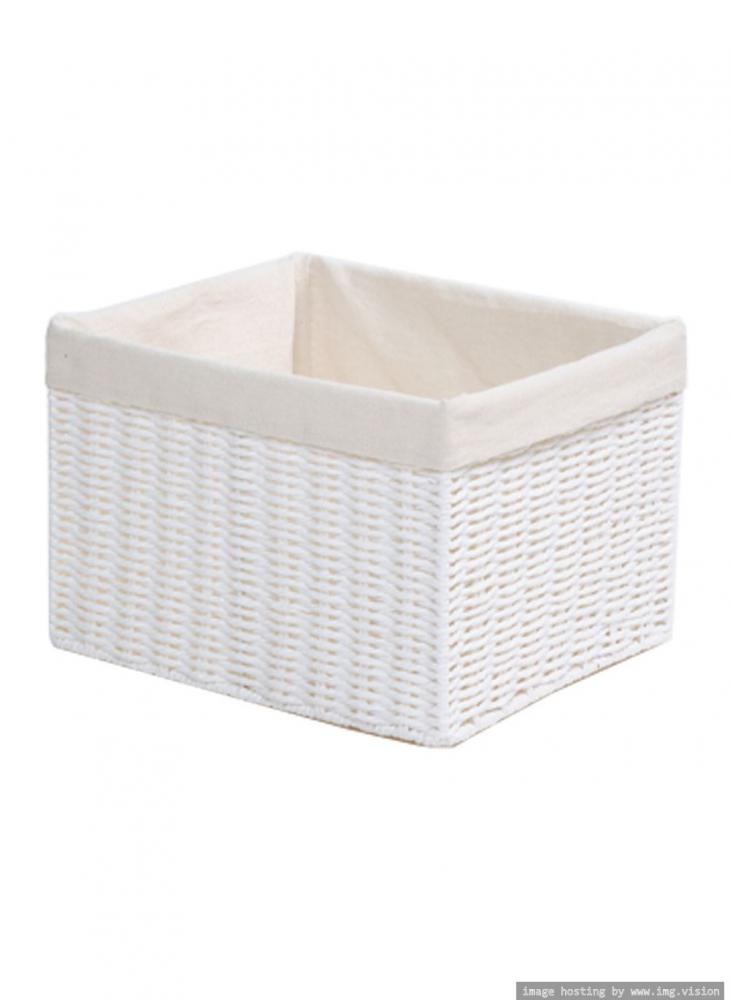 Homesmiths Storage Basket White with Liner “ L25.4 x W30.5 x H20.3cm double layer house storage rack retro simple creative new iron living room bedroom background wall home decoration wall storage