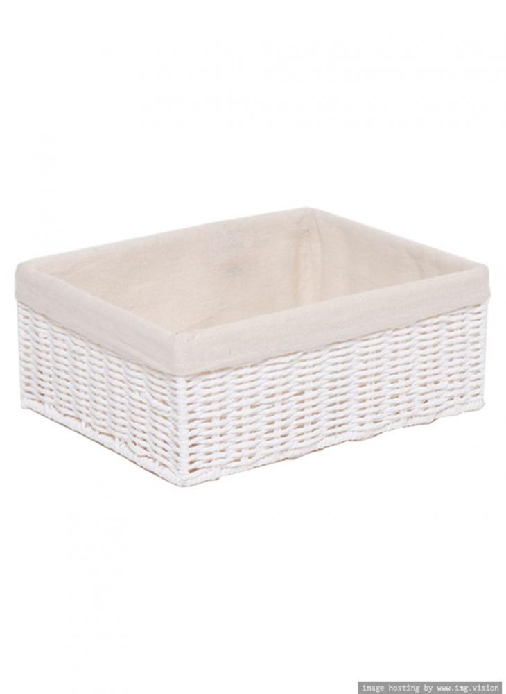 Homesmiths Extra Large Storage Baskets White with Liner 39 x 30 x 16.5 cm homesmiths small square paper rope basket natural 25 x 25 x h25 cm