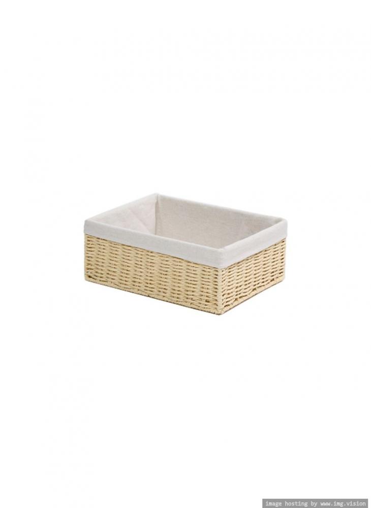 Homesmiths Small Storage Basket Natural with Liner 28 x 20 x 10 cm homesmiths medium storage basket white with liner 32 x 24 x 12 cm