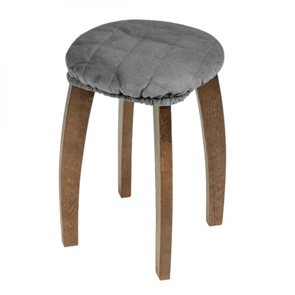 цена Stool Cover Round, Stool Cover On The Elastic Band, Compacted, 30 Cm, Dark Grey
