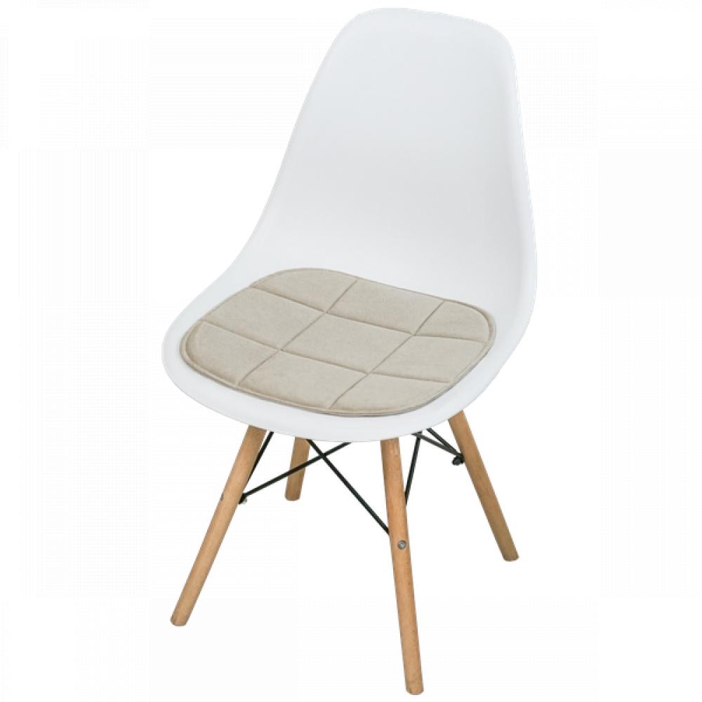 Micro Velour Chair Pillow, 38X39 cm, Beige stool cover round stool cover on the elastic band compacted 30 cm beige