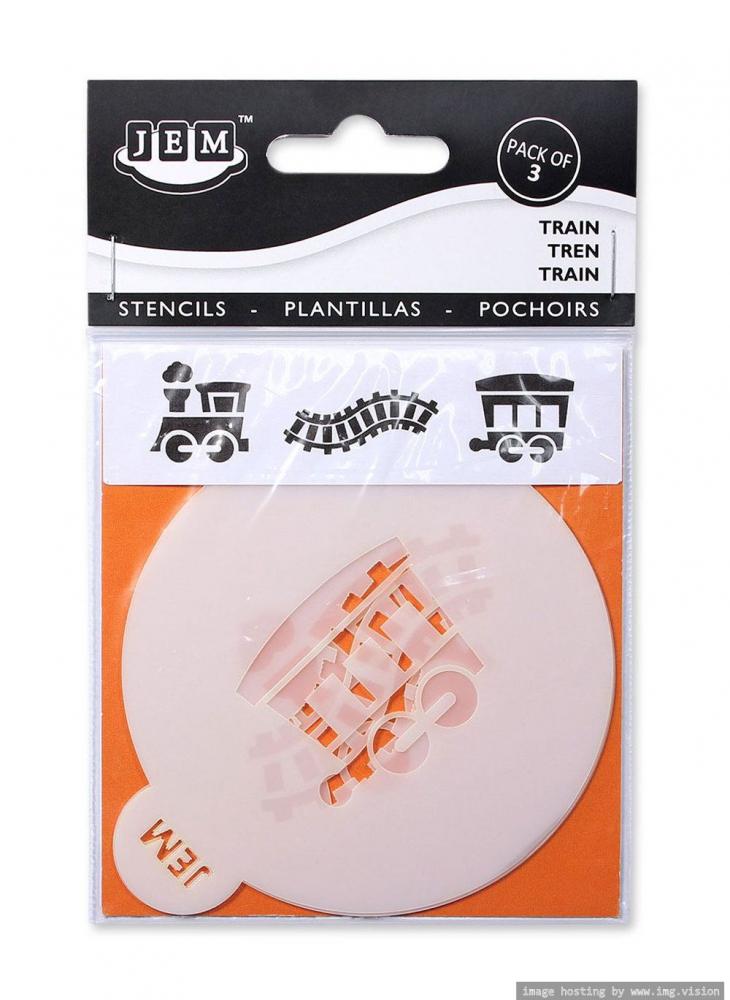 Pme Jem Stencil Train Set Of 3, 3.5 inch layered cupcakes stencils 2022 hot sale new cut mold diy scrapbooking greeting card paper craft knife mould blade punch stencils