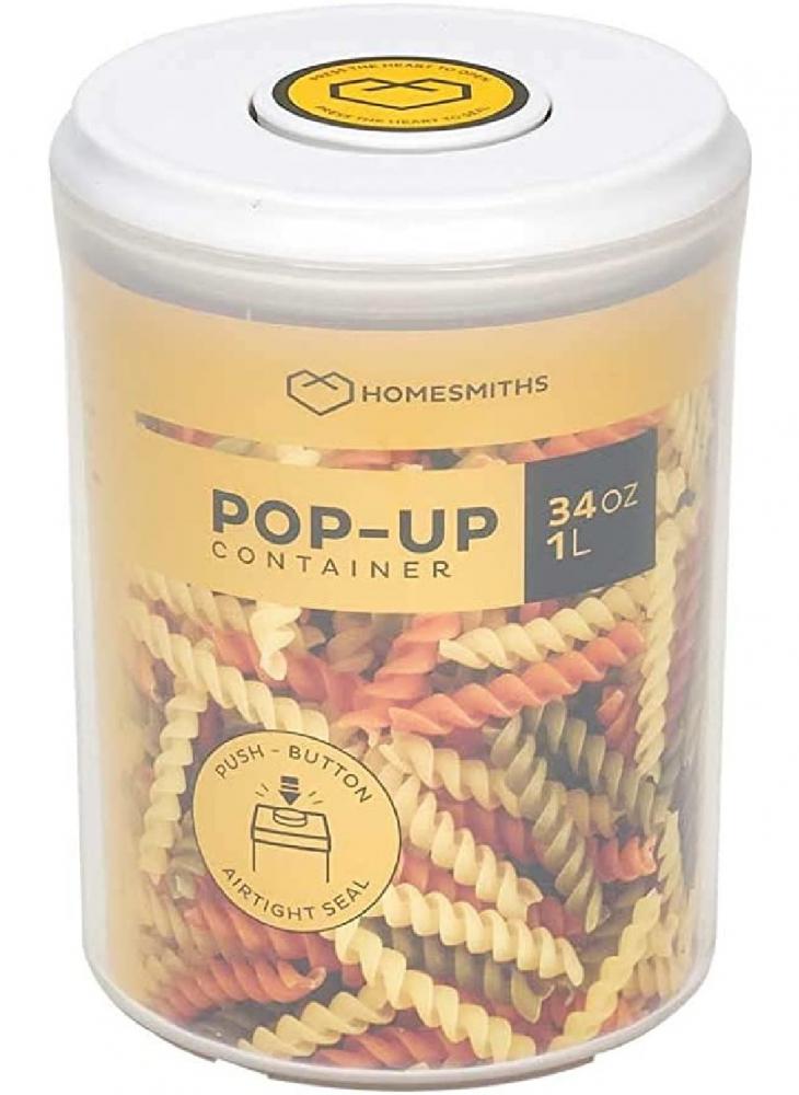 Homesmiths Pop-up 1 Liter Round Food Container homesmiths pop up 900ml square food container