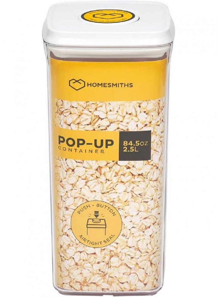 Homesmiths Pop-up 2.5 Liter Square Food Container homesmiths pop up 2 liter square food container