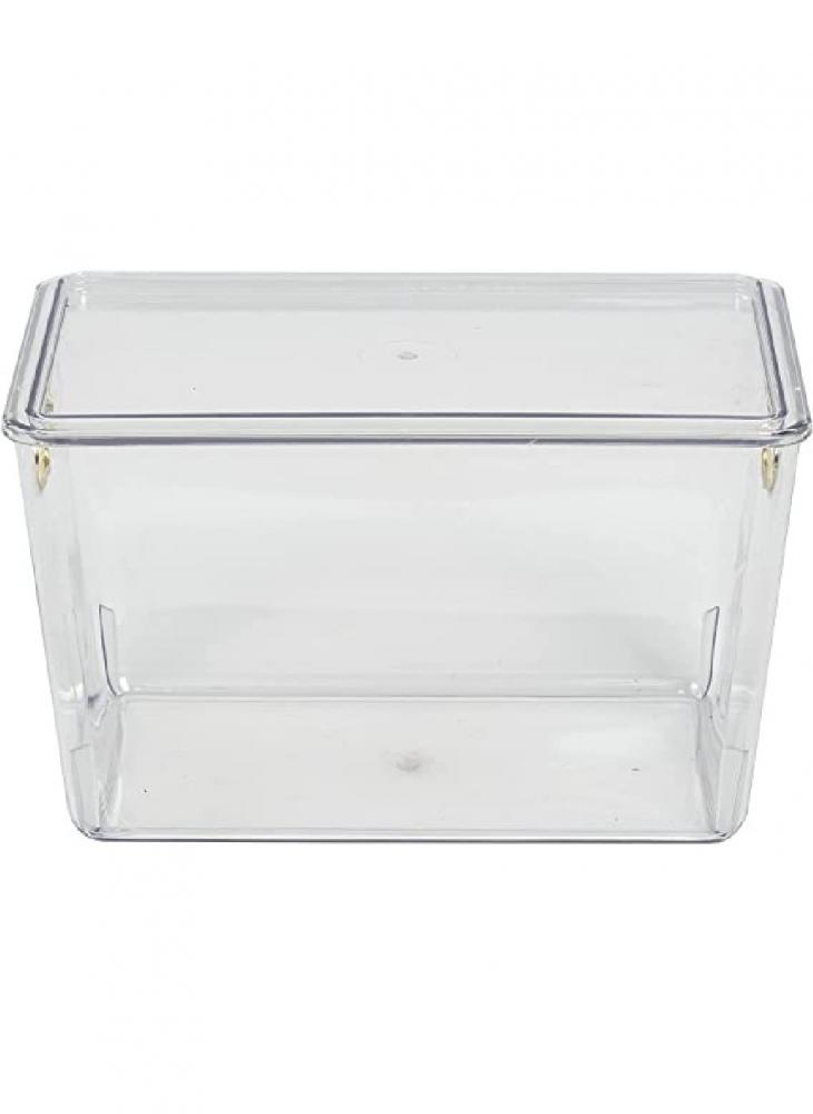Homesmiths 5 Liter Clear Lidded with Chrome Handles homesmiths natural rattan storage bins with handles medium