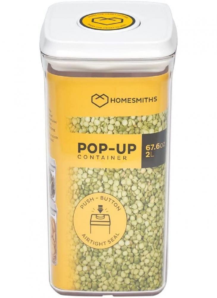 Homesmiths Pop-up 2 Liter Square Food Container homesmiths pop up 1 liter round food container