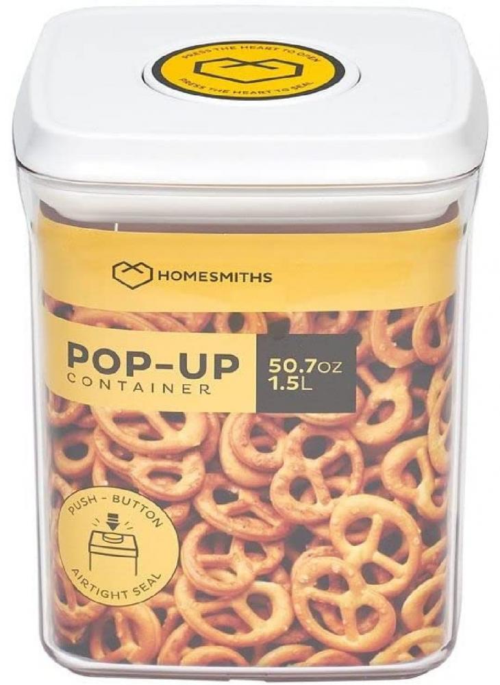 Homesmiths Pop-up 1.5 Liter Square Food Container homesmiths pop up 1 5 liter square food container
