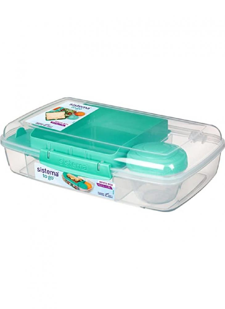 Sistema 1.76 Liter Bento Box To Go Teal sunware nesta christmas storage box 51 liter with trays for 64 baubles
