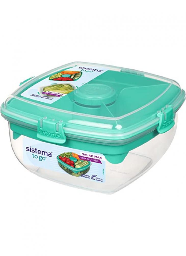 Sistema To Go 1.63 Liter Salad Max Teal sistema breakfast bowl to go 530ml green clip