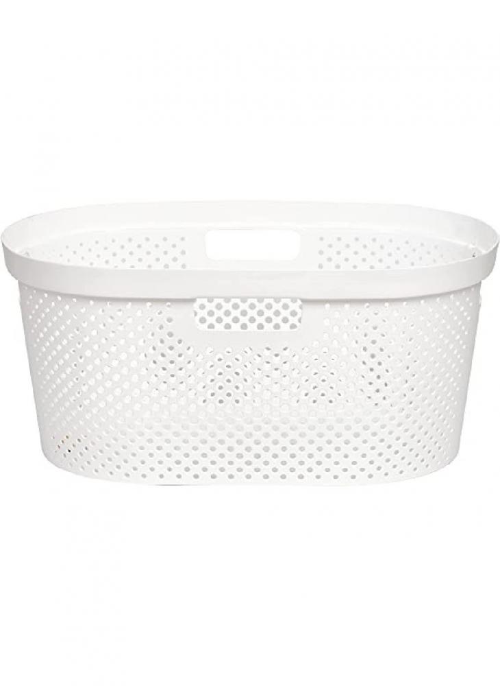 Homesmiths 38 Liter Laundry Basket Oval homesmiths 5 liter clear lidded with chrome handles