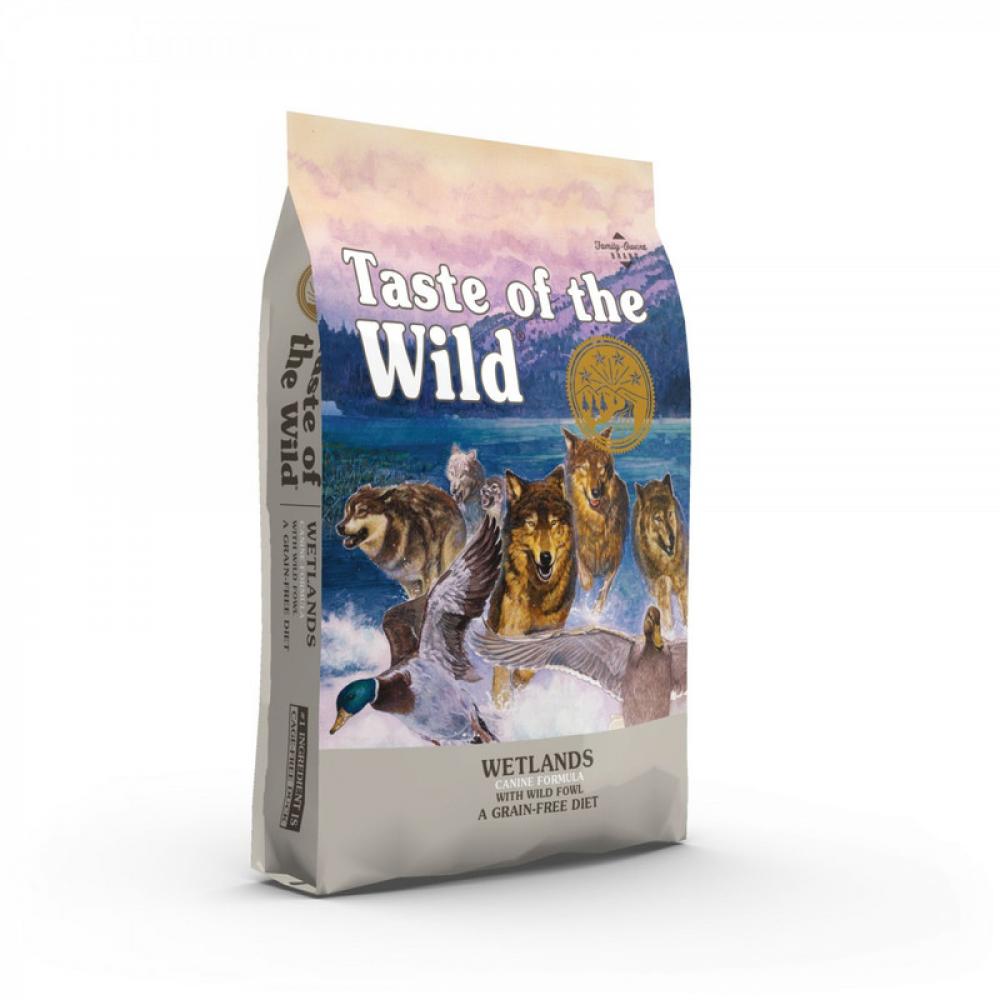 Taste of the Wild Wetlands Canine -12.2kg taste of the wild duck pouch 390g