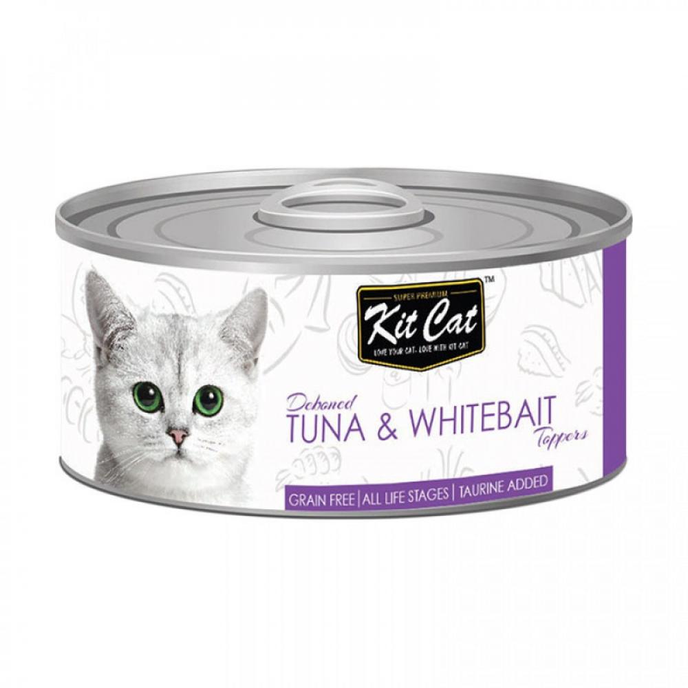 KitCat Tuna \& Whitebait - Deboned - CAN - 80g i will steal your heart and then your cat pattern flannel blanket travel portable blanket cat beloved kitten stealing