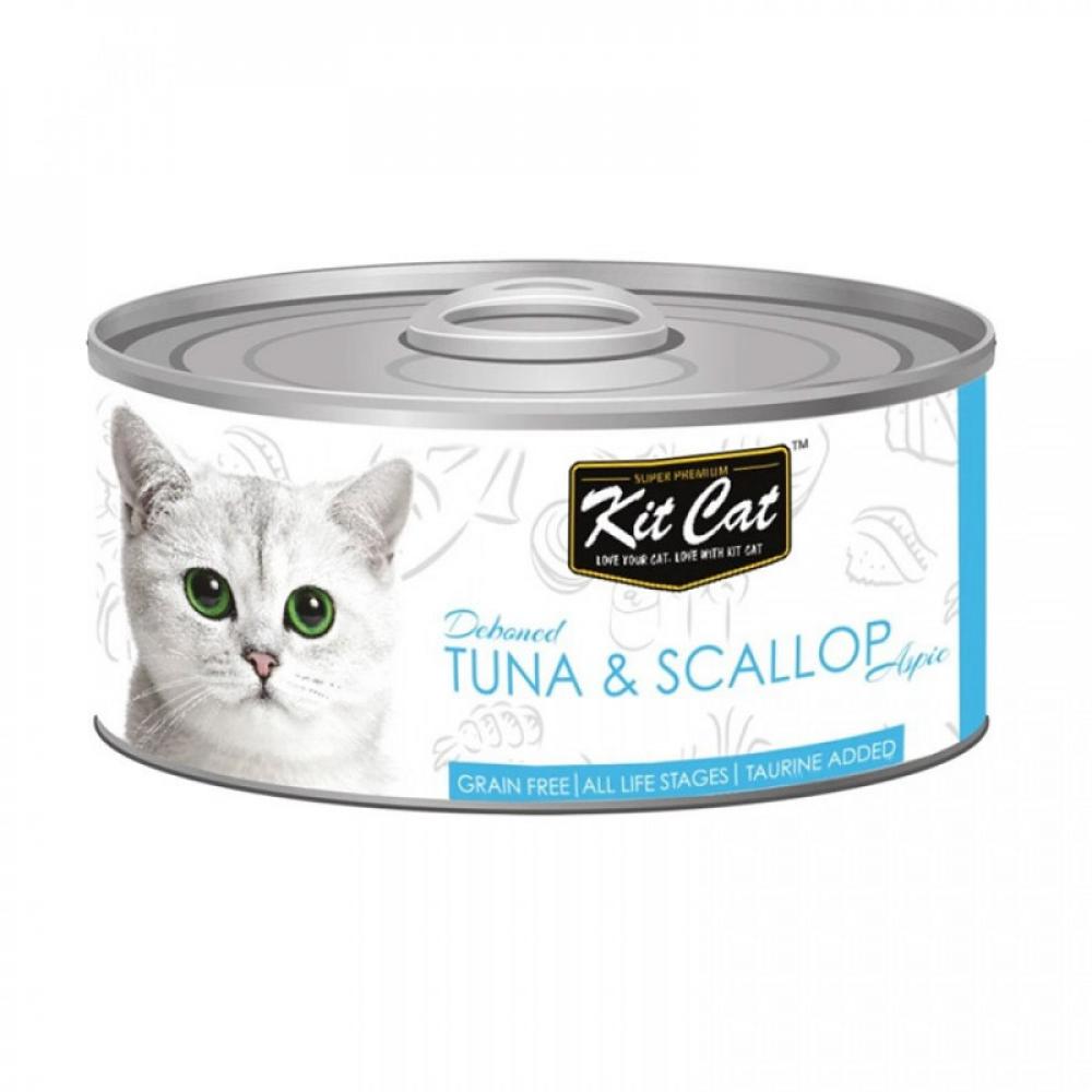 KitCat Tuna \& Scallop - CAN - BOX - 24*80g kitcat chicken mousse with tuna topper can box 24 80g