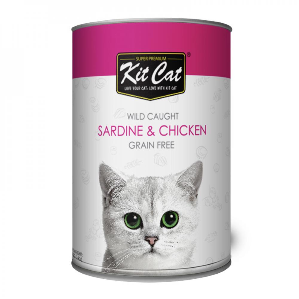 KitCat Tin Wild Caught - Sardine \& Chicken - 400g eat more chicken tshirt dabbing cow appreciation day tee