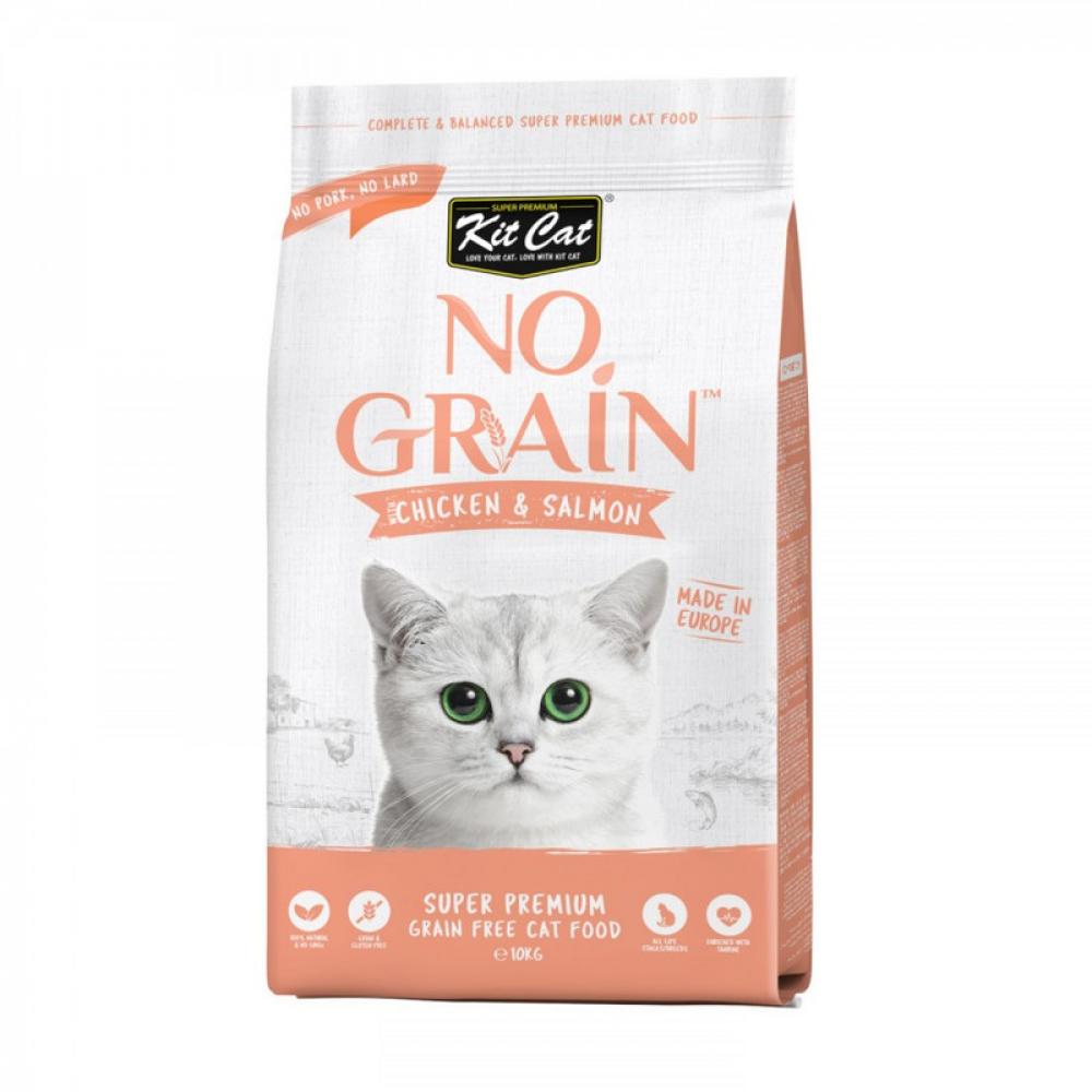 KitCat Super Premium Adult Cat No Grain - Chicken \& Salmon - 10KG hattori yuki what cats want an illustrated guide for truly understanding your cat