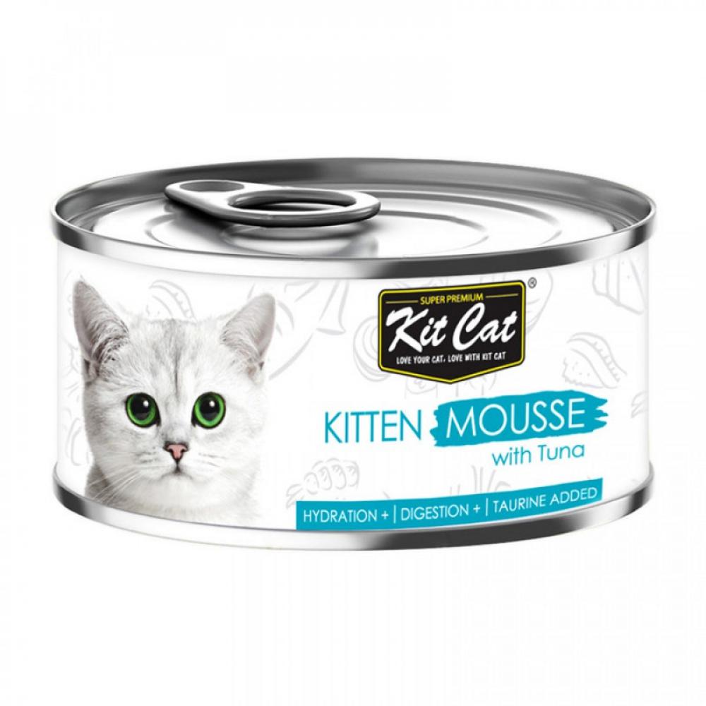 KitCat Kitten Mousse - Tuna - CAN - BOX - 24*80g kitcat chicken mousse with tuna topper can box 24 80g