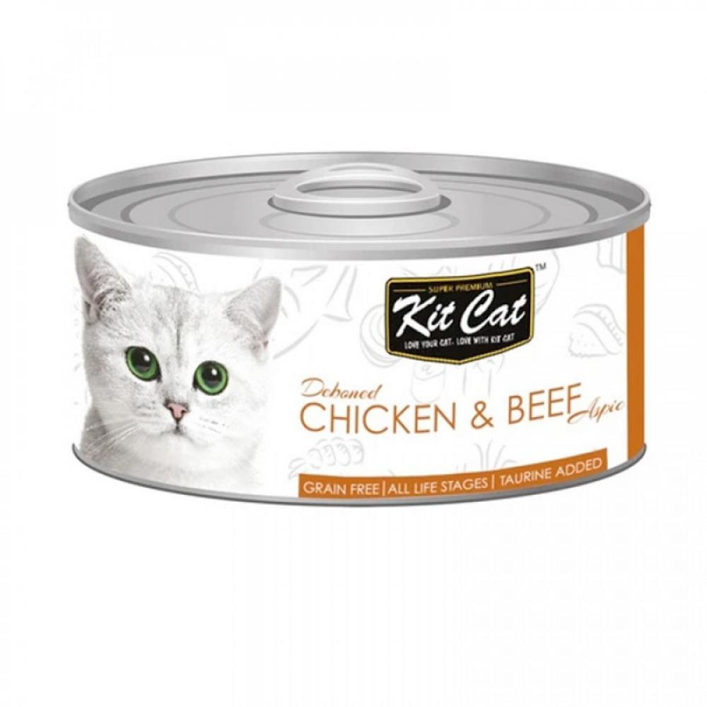 KitCat Chicken \& Beef - Deboned - CAN - BOX - 24* 80g kitcat puree collagen care chicken 4 x 15 g