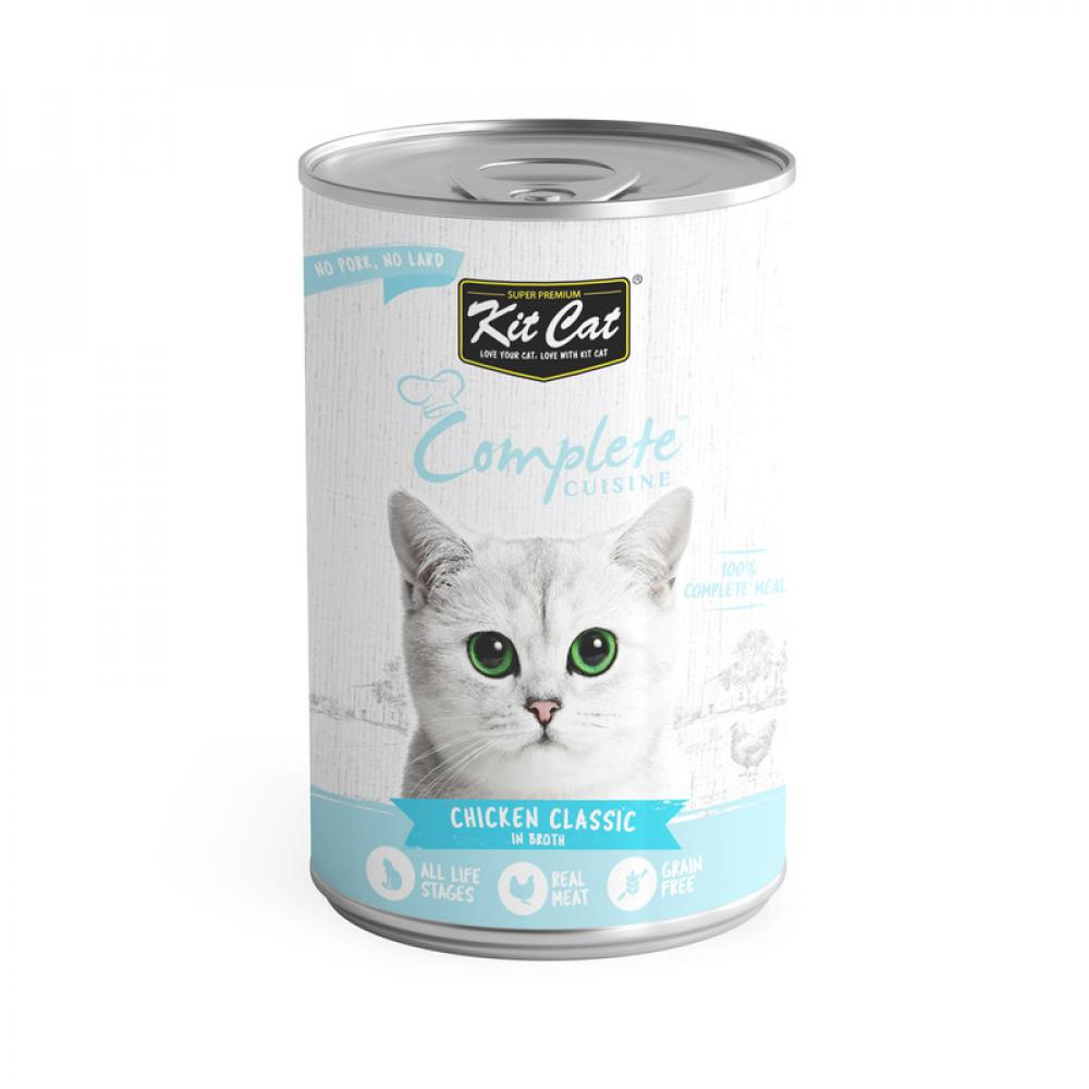 KitCat Cat Complete Cuisine - Chicken Classic In Broth - CAN - BOX - 24*150g kitcat cat chicken classic can box 24 80g