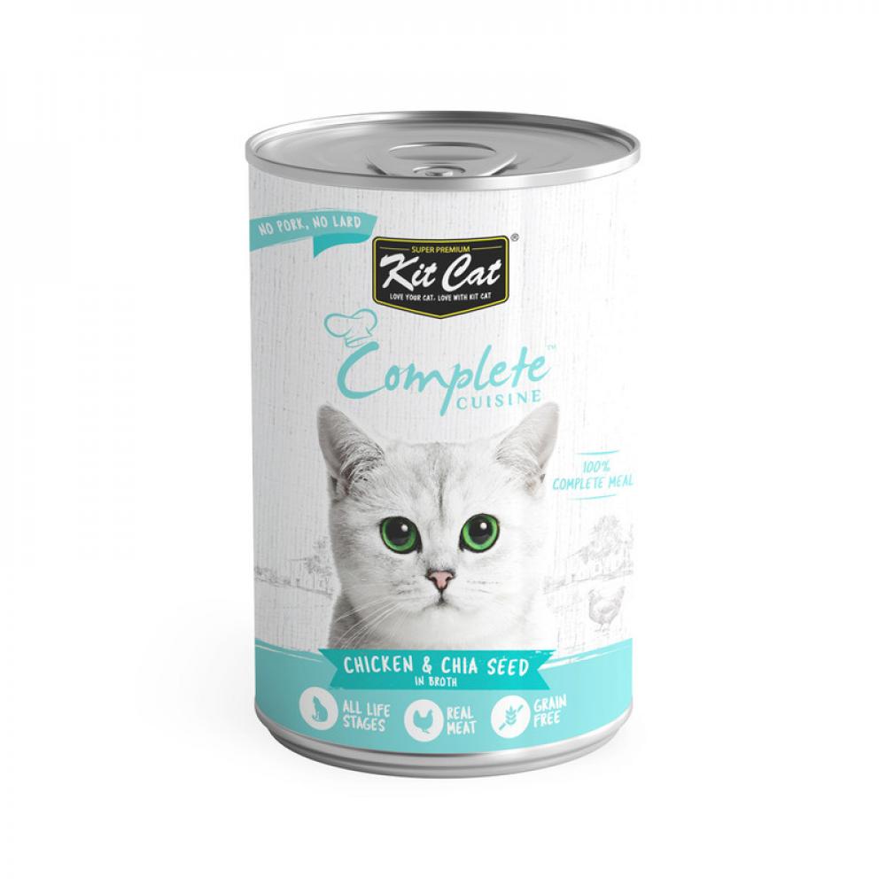 цена KitCat Cat Complete Cuisine - Chicken \& Chia Seed In Broth - CAN - 150g