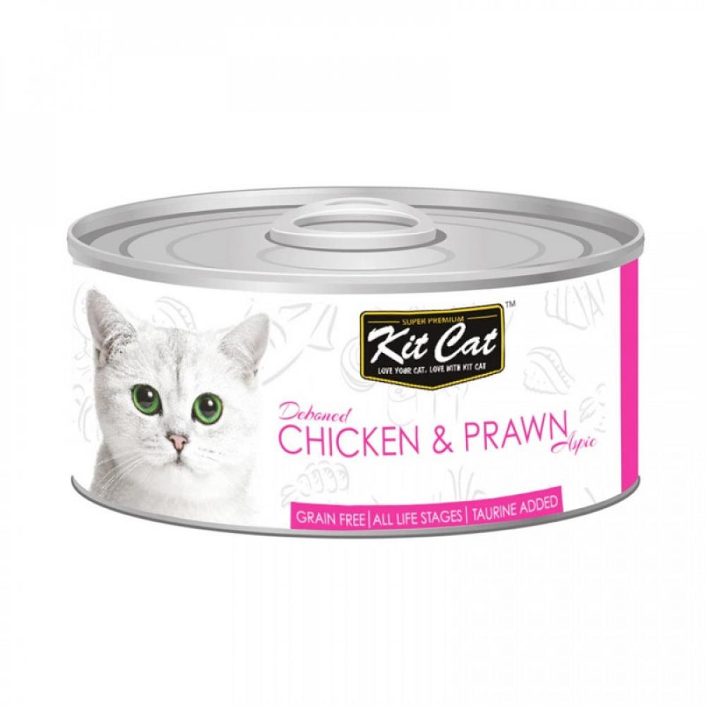 KitCat Cat - Chicken \& Prawn - CAN - 80g kitcat cat complete cuisine chicken classic in broth can 150g