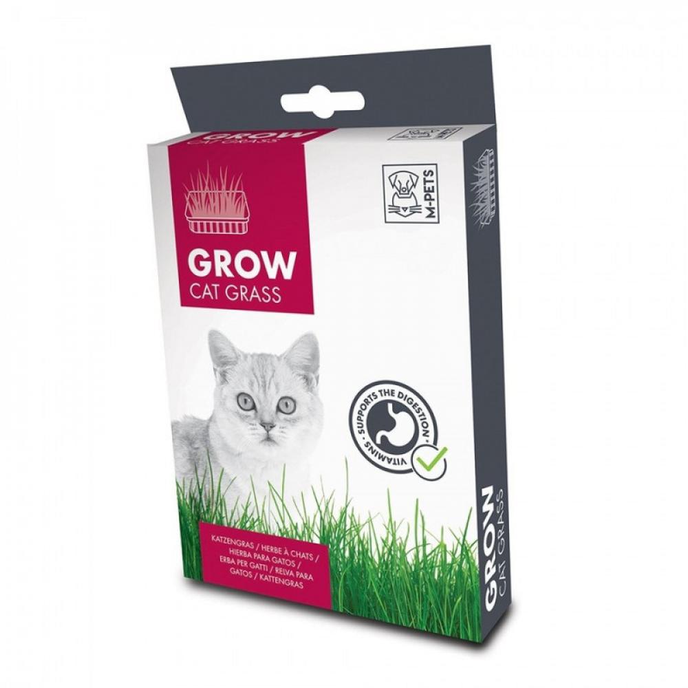 M-Pet Grow Cat Grass - 70g hand painted ceramics to protect the cervical spine oblique mouth and high feet cat ear bowl cat anti overturning pet supplies