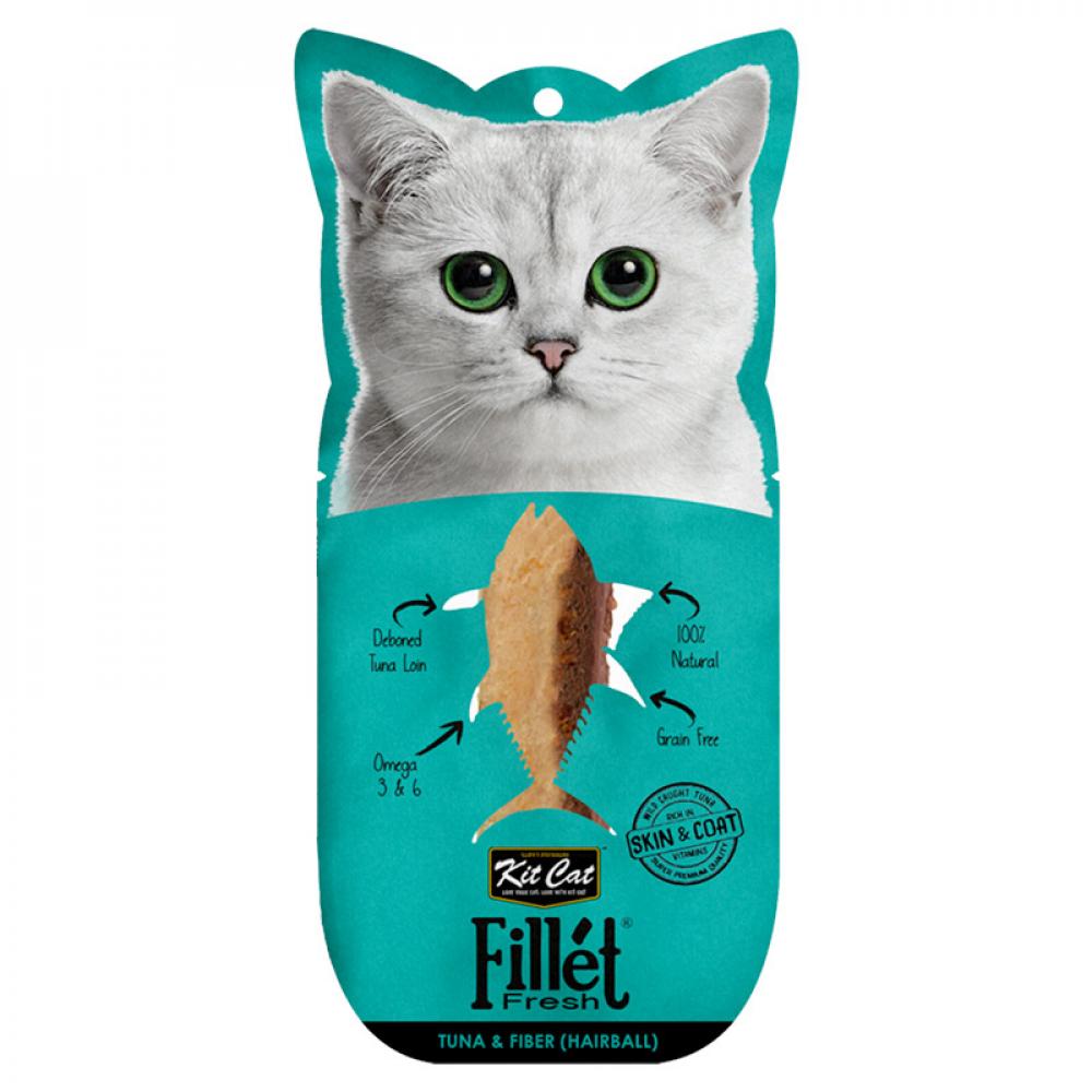 KitcAT Fillet - Tuna \& Fiber- Hairball - 30g kitcat cat complete cuisine tuna