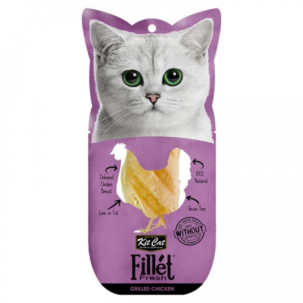 kitcat puree collagen care chicken 4 x 15 g KitcAT Fillet - Grilled Chicken - 30g
