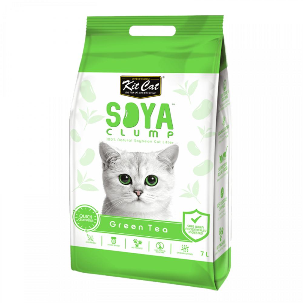 KitCat SOYA Cat Litter - Clumping - Green Tea - 7L kitcat soya cat litter clumping charcoal 7l