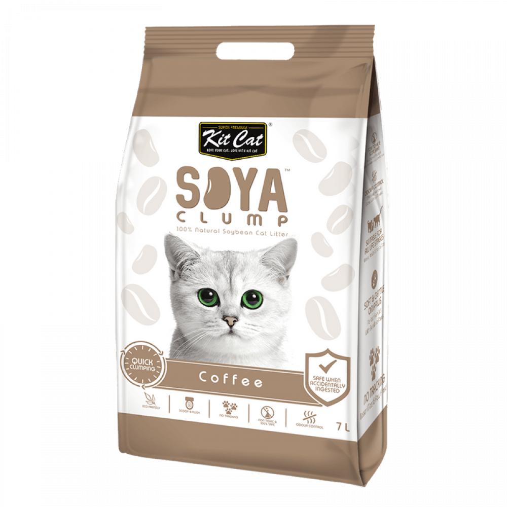 KitCat SOYA Cat Litter - Clumping - Coffee - 7L kitcat soya kitten cat litter clumping baby powder box 6 7l