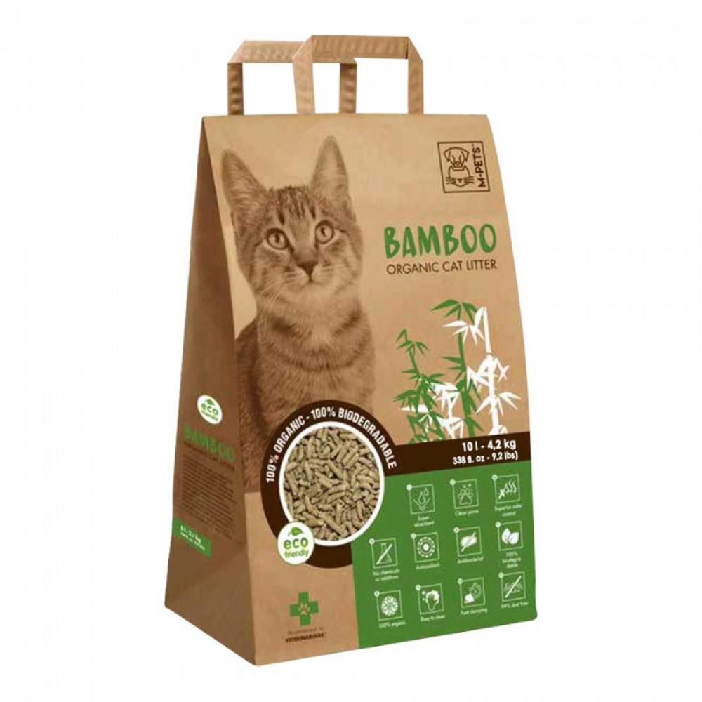 M-Pets Cat Litter - Bamboo Organic \& Biodegradable - 10L detachable natural felt cat bed breathable cat pet cave dark gray cat bed house with cushion for pets cats pet accessories