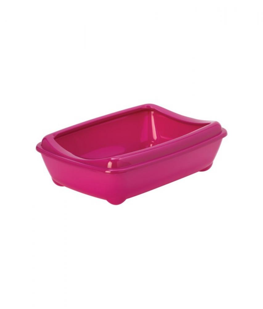 Moderna Arist Cat Litter Box With Rim - Purple - L moderna arist cat litter box grey small
