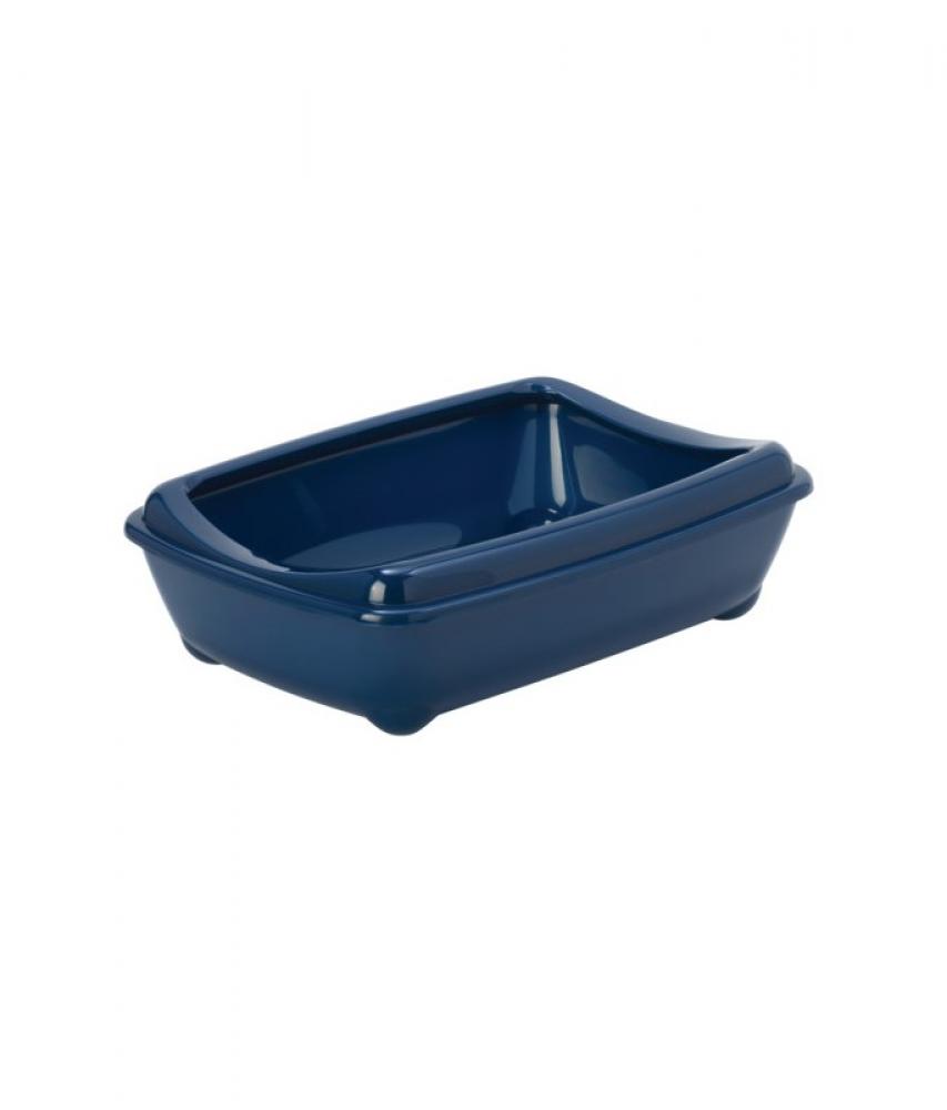 Moderna Arist Cat Litter Box With Protection - Dark Blue - L moderna arist cat litter box with rim purple l