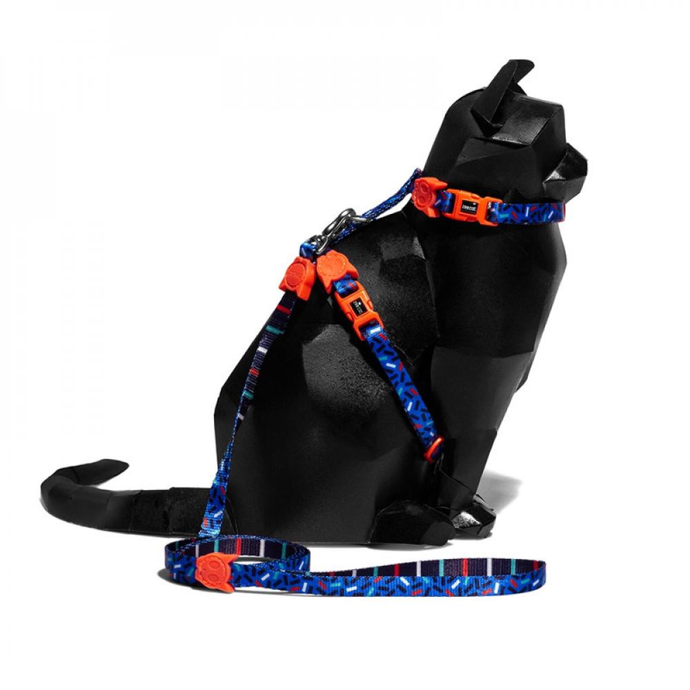 Zee.Cat Atlanta Harness \& Leash - Blue - M martin dog harness blue s