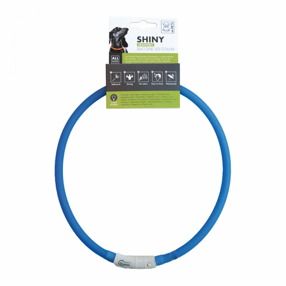 M-Pet Shiny Adjustable Silicon Collar - Mix Color - L m pet dog waste bags mix color 4pcs