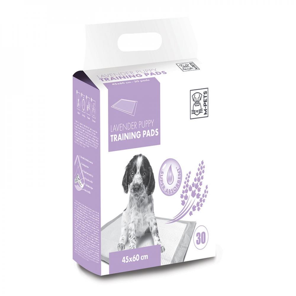 M-Pet Training Pads Lavender - 45*60 - 30pcs - M pawfumes dog and puppy training pads 60 x 60 cms 40 pcs