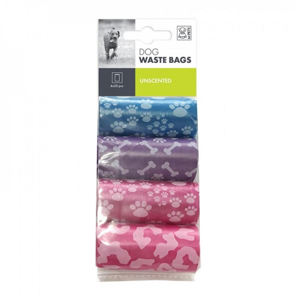 M-Pet Dog Waste Bags - Mix Color - 4pcs m pet waste bag dispenser 30bag black m