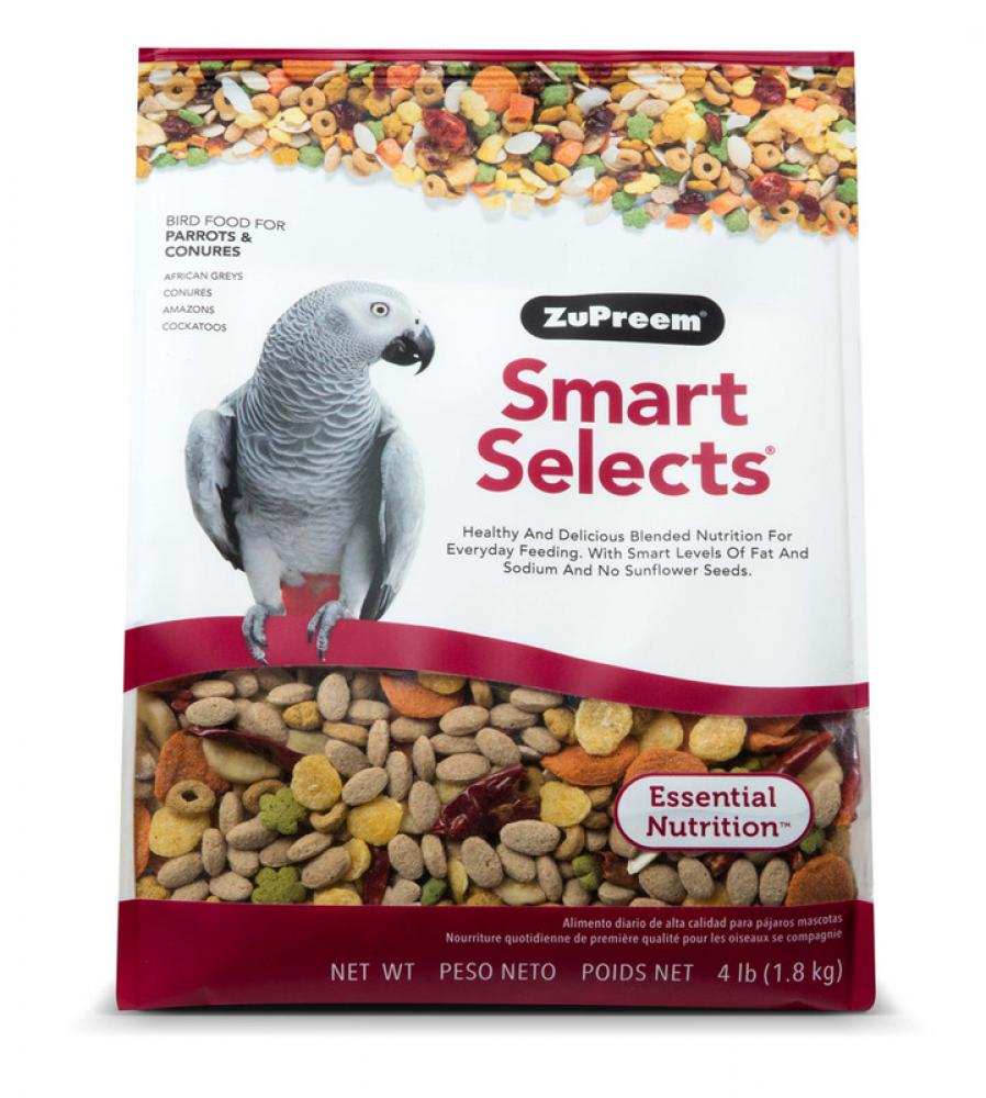ZuPreem Smart Select - PARROTS \& CONURES - 1.8kg zupreem pure fun parrot and conures 907 g
