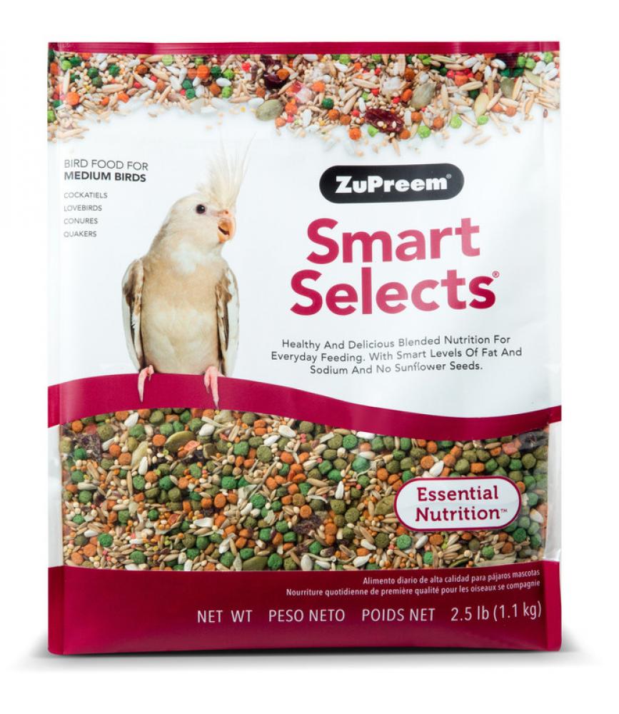 ZuPreem Smart Select - COCKATIELS - Medium Bird - 1.1kg zupreem sensible seed medium bird 0 91kg