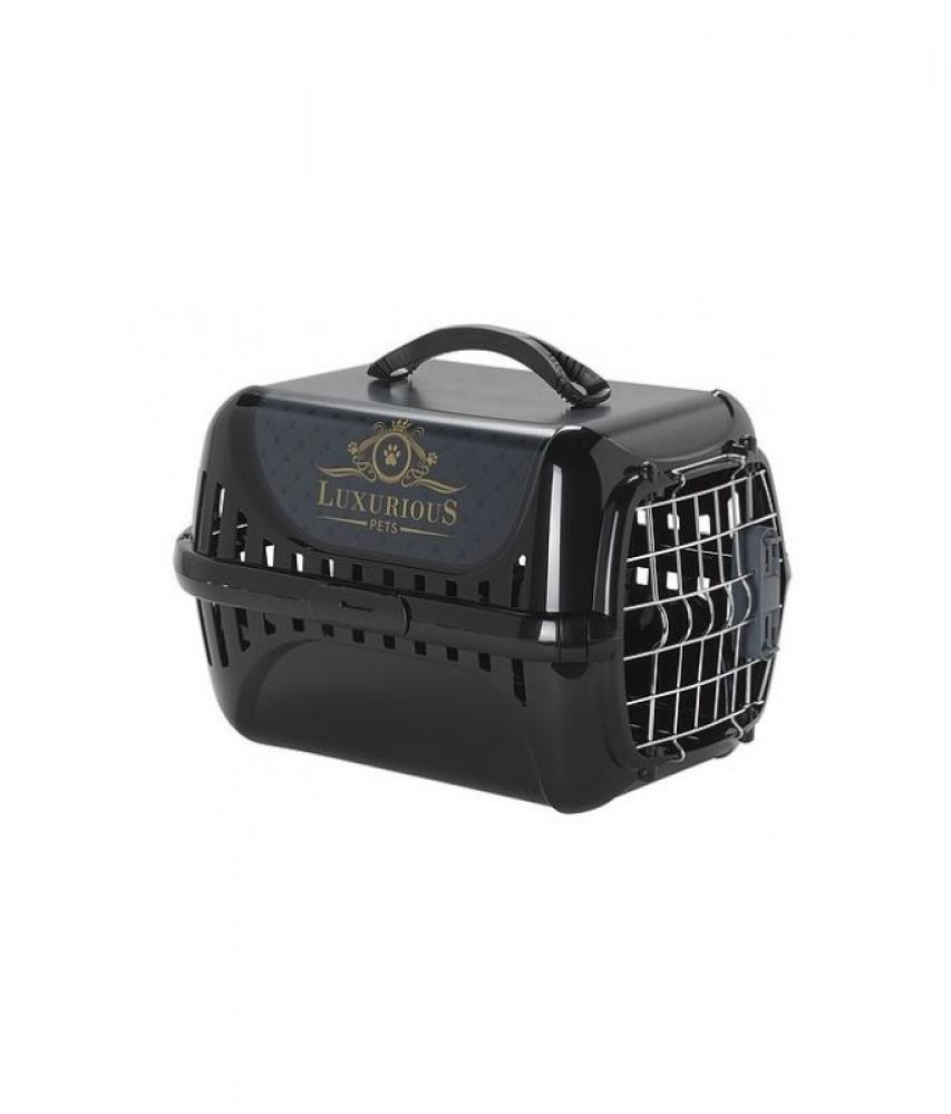 Moderna Trendy Carrier plastic LUX - Black - M plush cat bed warm tea cup shape beds for pets basket cozy kitten lounger cushion slip resistant bottom for small dogs cats