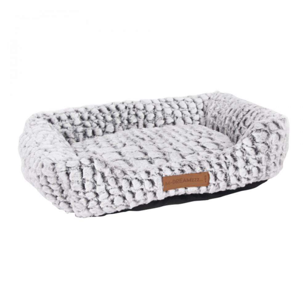 M-Pets Snake Basket Dog Bed - Grey - M plush cat bed warm tea cup shape beds for pets basket cozy kitten lounger cushion slip resistant bottom for small dogs cats