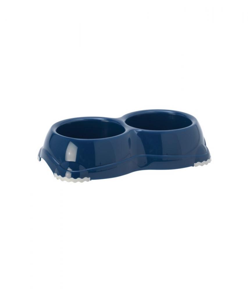 Moderna Double Smartly Bowl - Double - Blue - M pet bowl kit feeding bowl for pets safety plastic dog bowls feeding water food puppy feeder non slip cat bowl dog bowl
