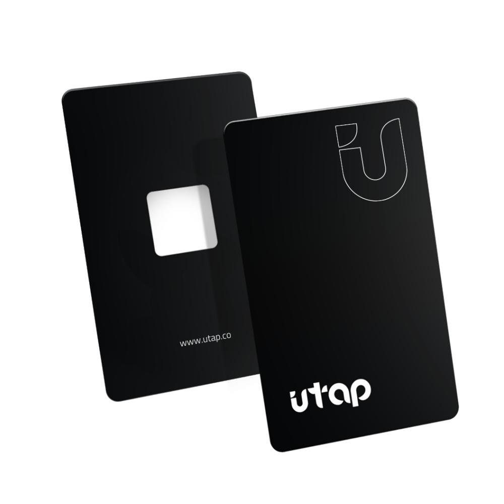 Utap Pvc Card With Nfc Chip & Qr Code Black black metal business cards with laser engraved infomation qr code