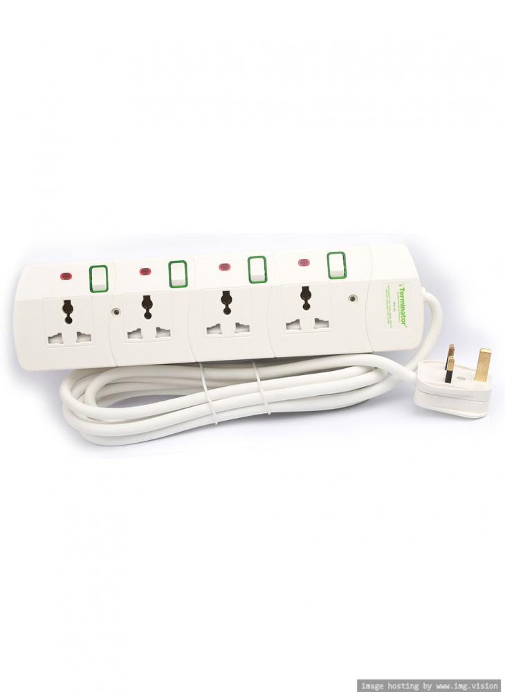 Terminator 4 Way Universal Power Extension Socket 13A 3m to 4 s4 can 4 burn in socket can4 ic test socket ic socket