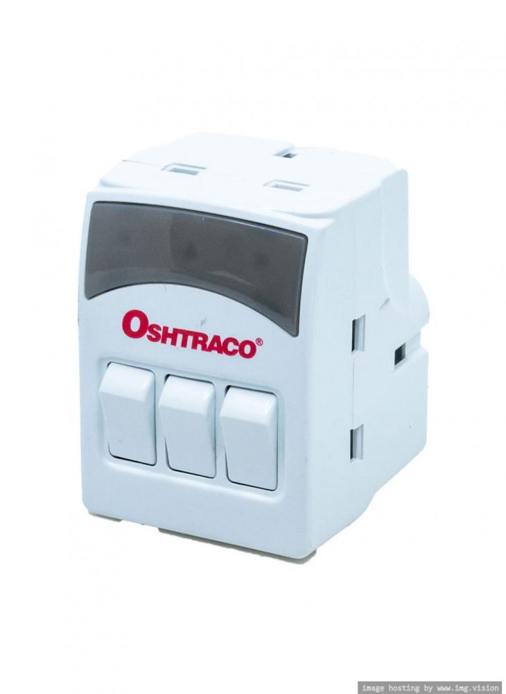 Oshtraco 3 way Switched Adaptor terminator 2 way universal power extension socket 13a 3m