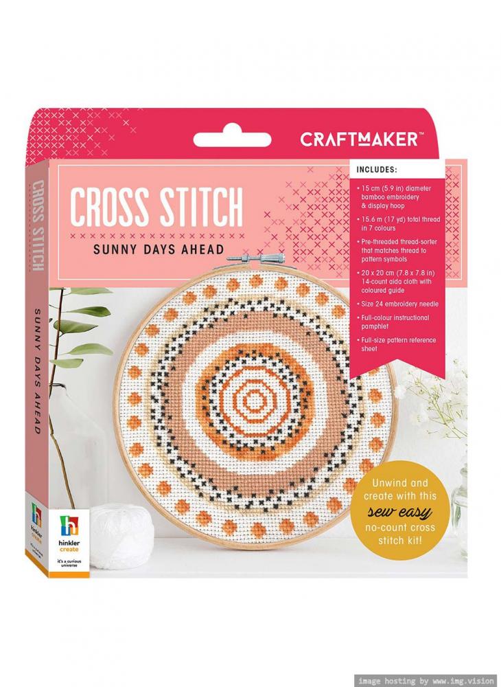 Hinkler Craft Maker Cross-Stitch Kit: Sunny Days Ahead cricut basic tool set 5 piece precision tool kit for crafting and diys