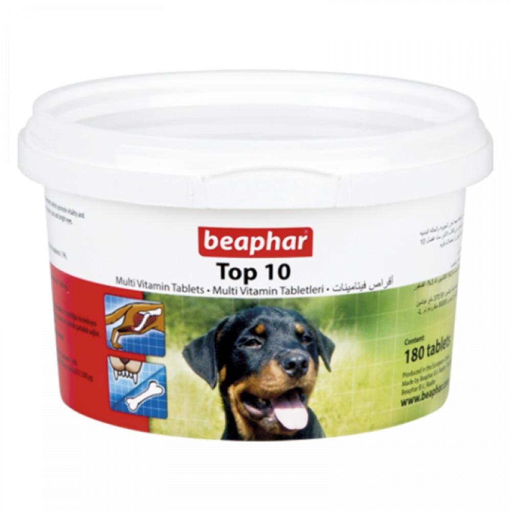 Beaphar Top 10 Multi Vitamin - Dog - 180tab beaphar fiprotec fleas and tick medium dog 4times